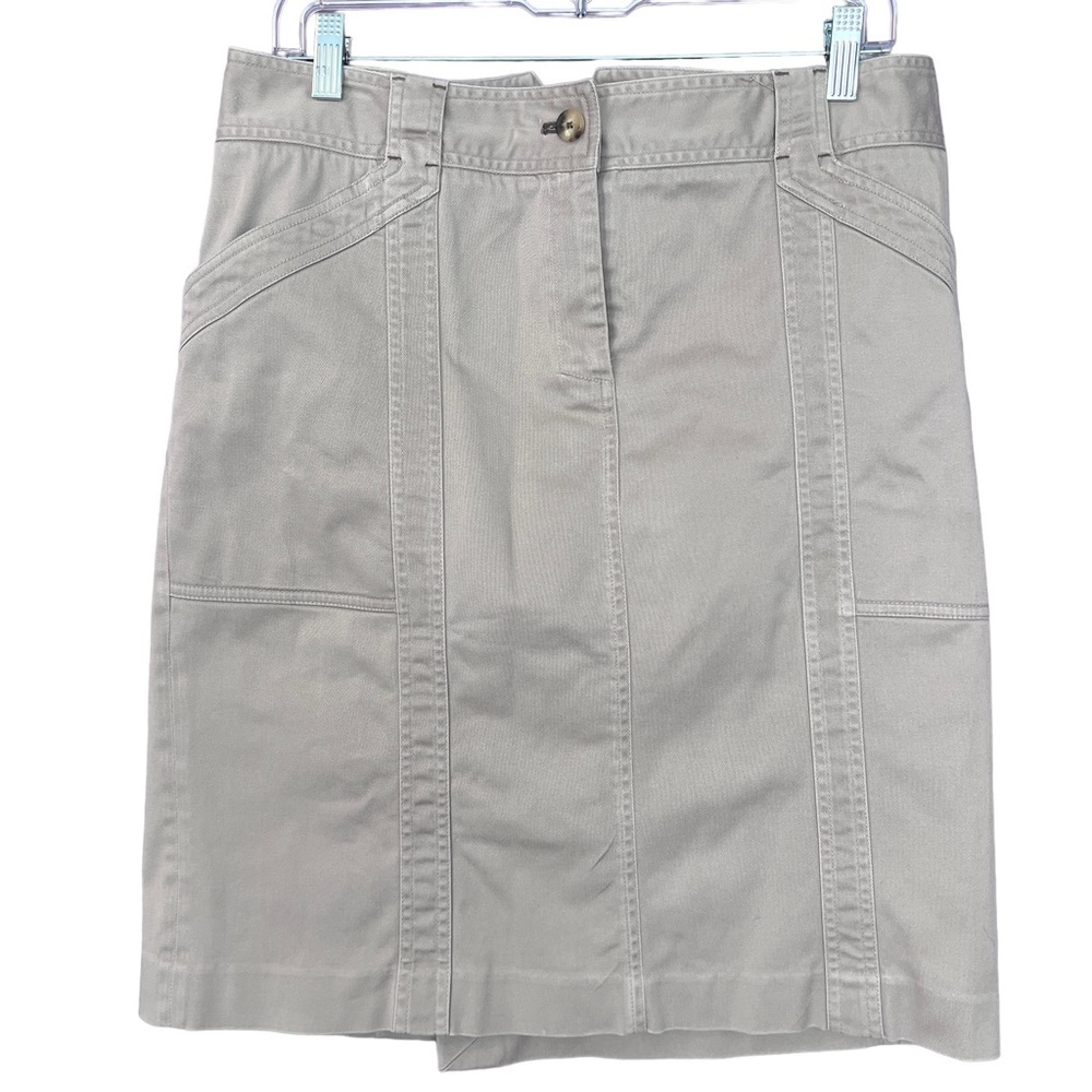 CAROLINA HERRERA khaki cotton spandex skirt - made in spain - Size 12